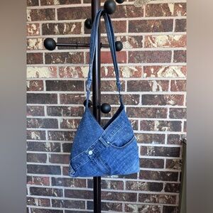 Handmade Unique Stylish Shoulder bag Upcycled Vintage DenimJeans Purse Crossbody